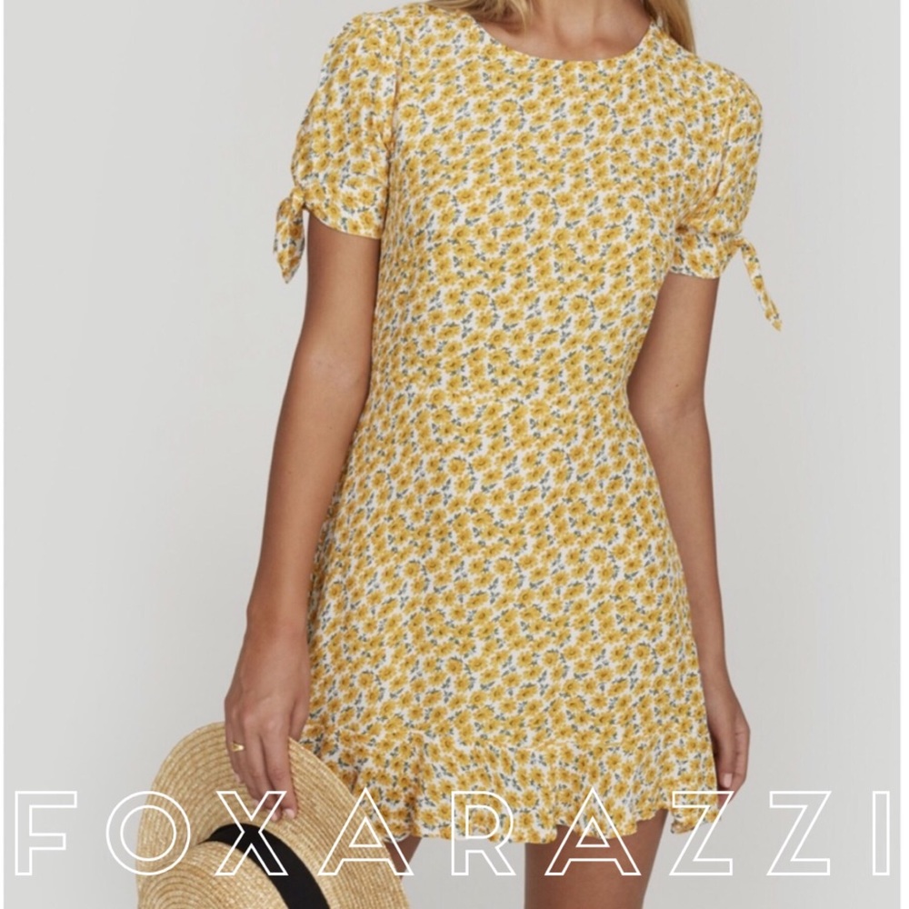 🌼Daphne Daisy Yellow Mini Dress Margeurite Floral - Picture 3 of 7